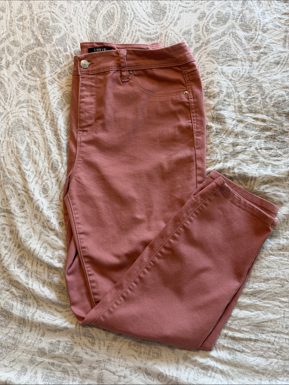 Curve High-Rise Skinny Jeans in Dusty Rose